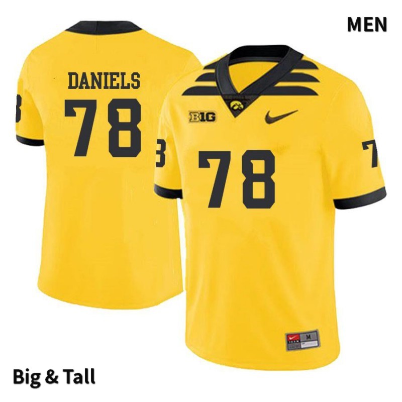 Men's Iowa Hawkeyes NCAA #78 James Daniels Yellow Authentic Nike Big & Tall Alumni Stitched College Football Jersey CN34A57BP
